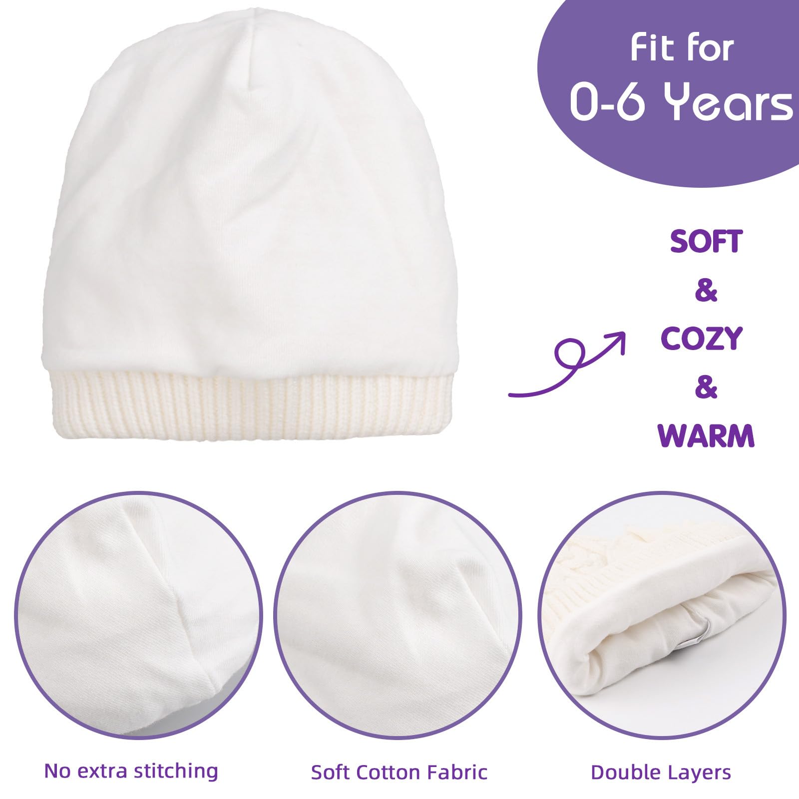 Zsedrut Baby Girls Knit Hats - Soft Winter Beanie with Bow for Toddlers & Infants (0-24 Months) - Warm Cute Headwear for Newborn Photoshoots, Outdoor Play & Winter Holidays