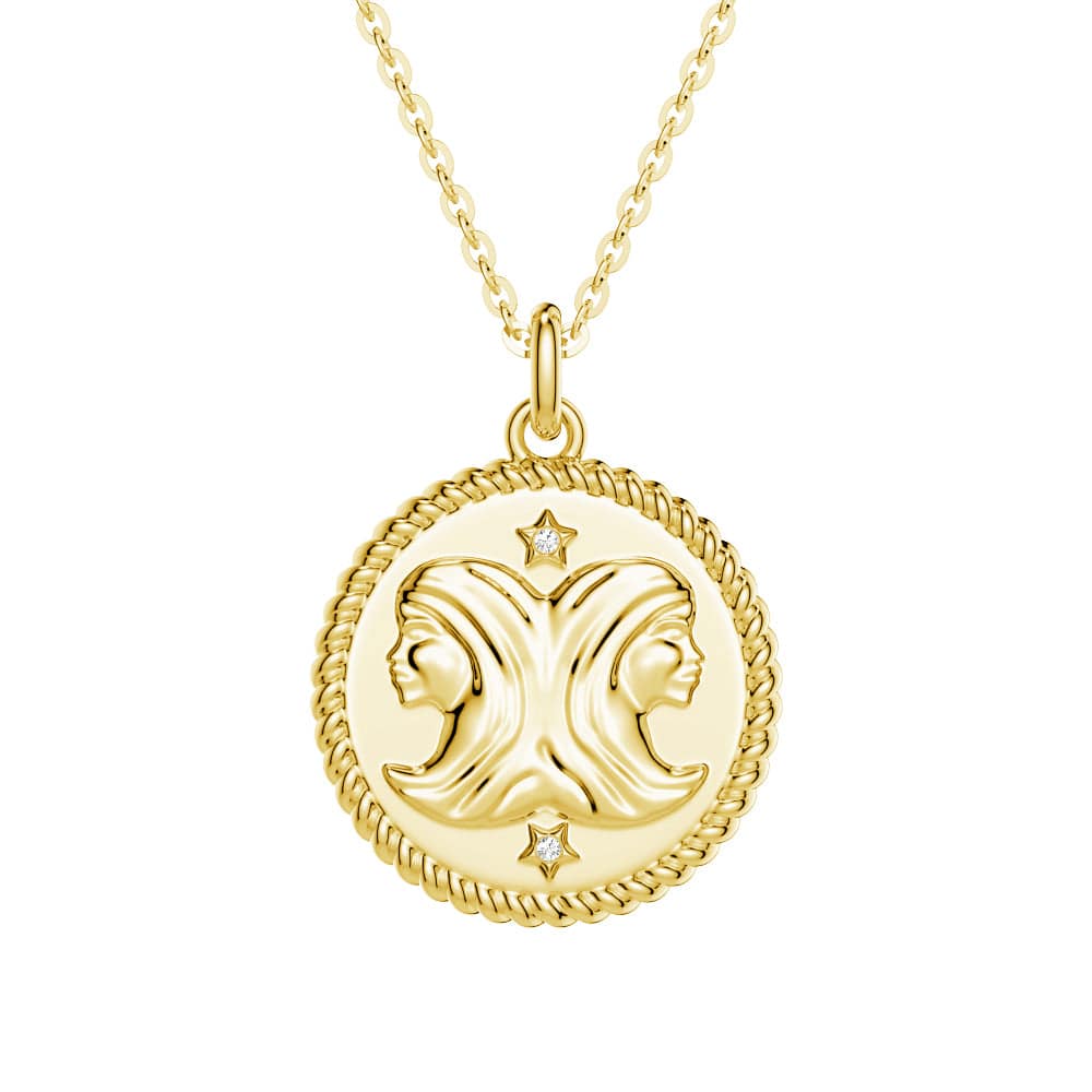 Lab Grown Diamond Gemini Constellation Pendant Necklace - Zodiac Birthstone Jewelry for Women, Perfect Gift for Birthday, Anniversary & Special Occasions