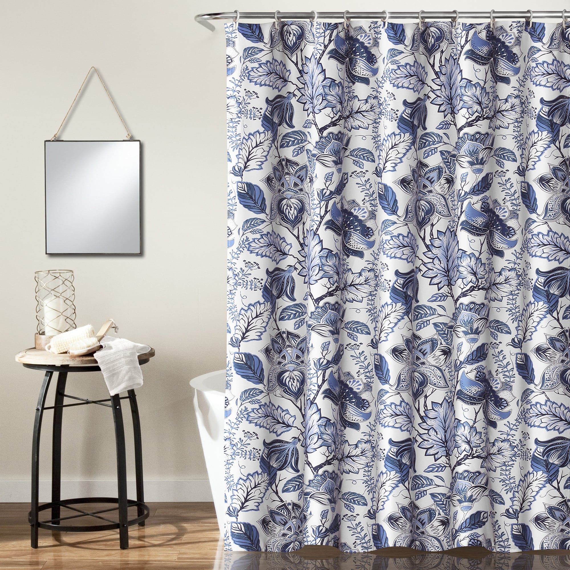 Stylish Cynthia Jacobean Shower Curtain - Waterproof Bathroom Decor with Vintage Floral Pattern - Perfect for Modern & Classic Bathrooms