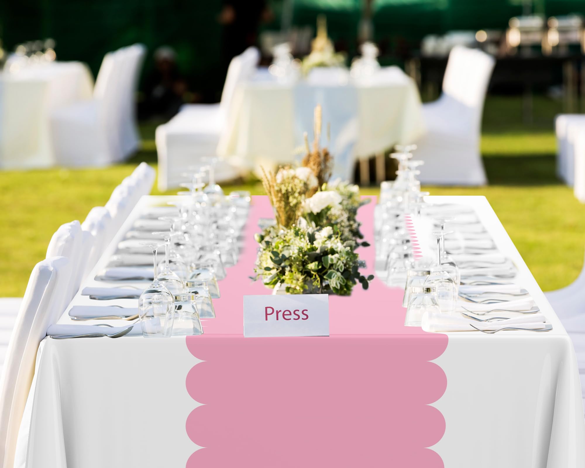 Oudain 6 Pack Pink Plastic Tablecloth 54 x 108 Inch - Disposable Vinyl Table Cover for Wedding, Birthday, Baby Shower, Mermaid & Unicorn Party Decor - Light Pink Table Runner for Indoor & Outdoor Events