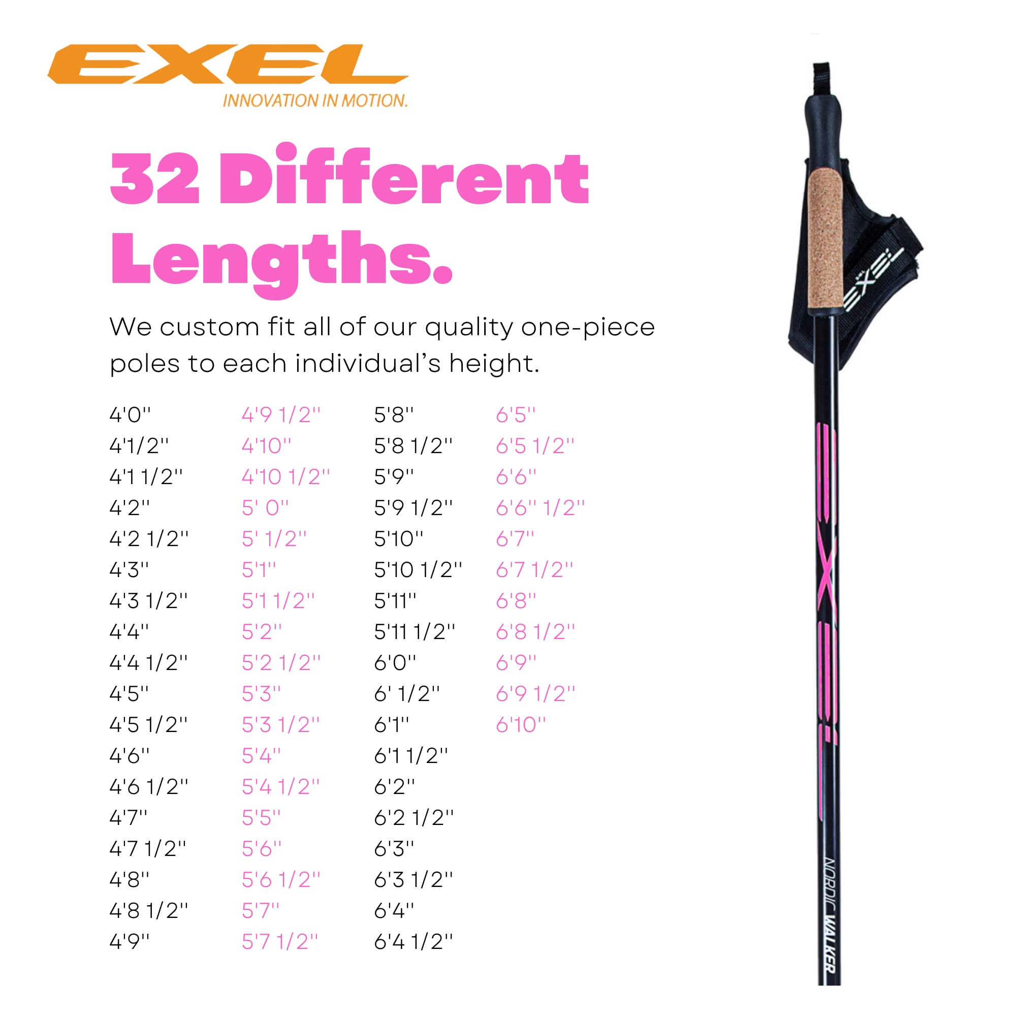 Exel Nordic Walking Poles for Seniors & All Ages - Lightweight Adjustable Trekking Poles for Hiking, Walking, Fitness & Outdoor Activities - Ergonomic Walking Sticks for Balance, Posture & Joint Support - Perfect for Trail Hikes, Urban Walking & Rehabilitation Exercises