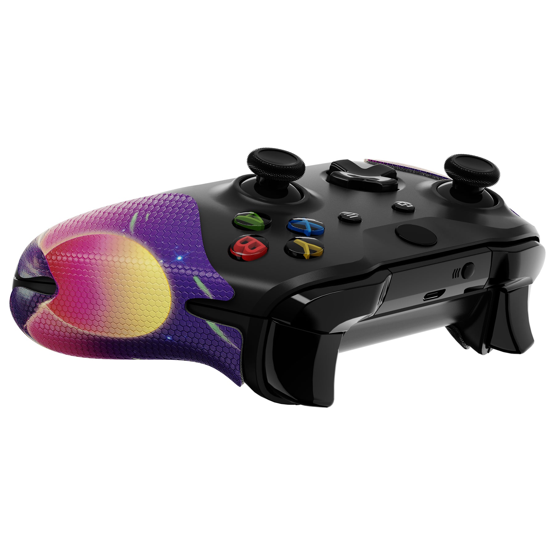 eXtremeRate Cyber Moon Anti-Skid Sweat-Absorbent Controller Grip for Xbox One S & X, Xbox Series X|S - Professional Textured Soft Rubber Handle Pads - Perfect for Gaming, Streaming & Esports (Model GX00167)