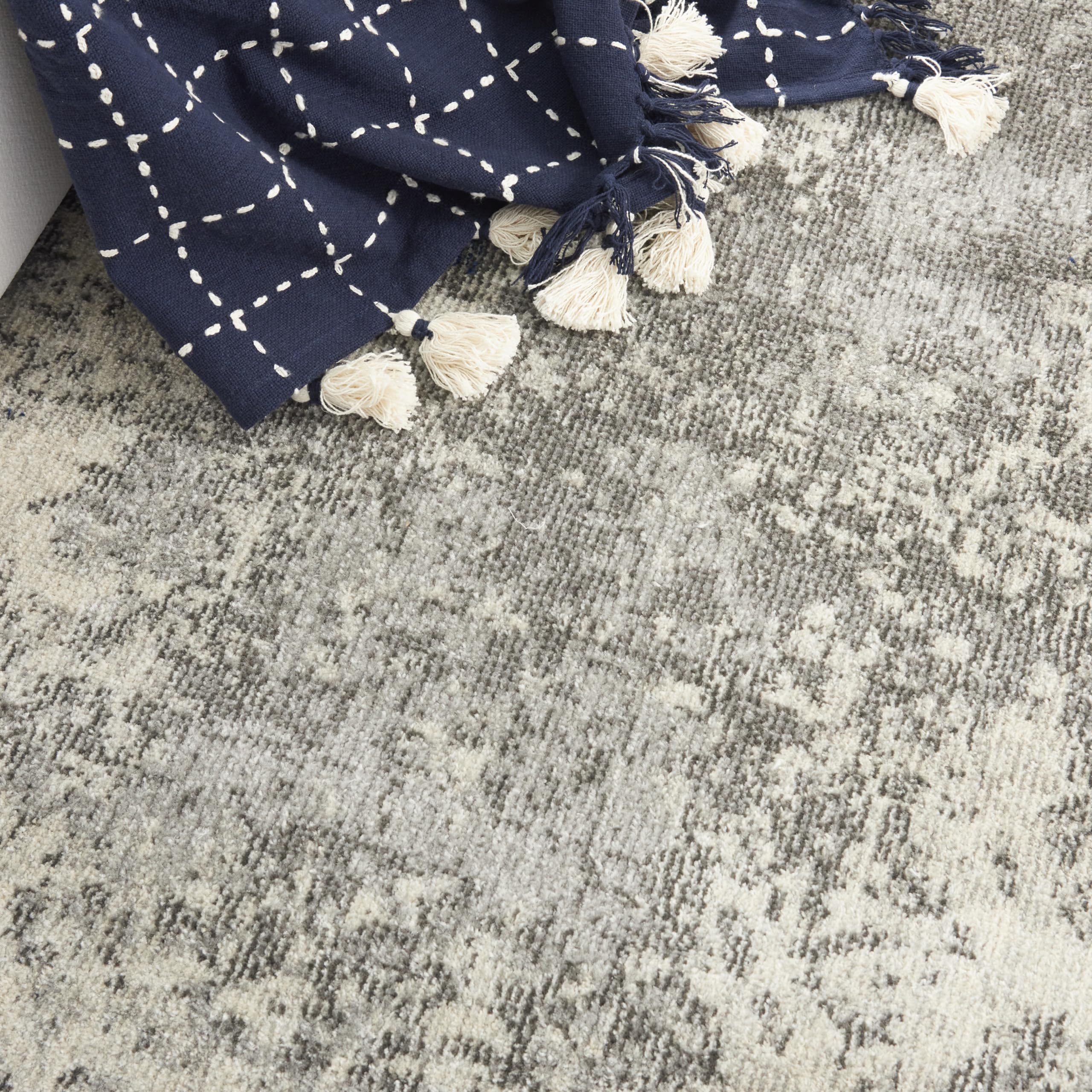 Nourison Passion Charcoal/Ivory 9' x 12' Area Rug - Modern Abstract Design, Easy Cleaning, Non-Shedding - Perfect for Bedroom, Living Room, Dining Room & Kitchen Decor (9x12)