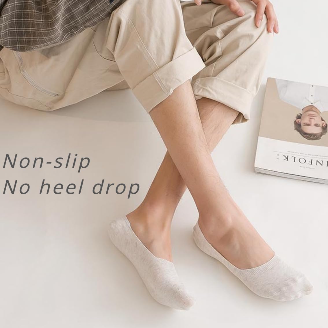 10 Pairs No Show Socks for Men & Women - Breathable Cotton Low Cut Socks with Non-Slip Grips - Comfortable Invisible Socks for Loafers, Sneakers & Casual Wear - Perfect for Work, Gym & Everyday Use