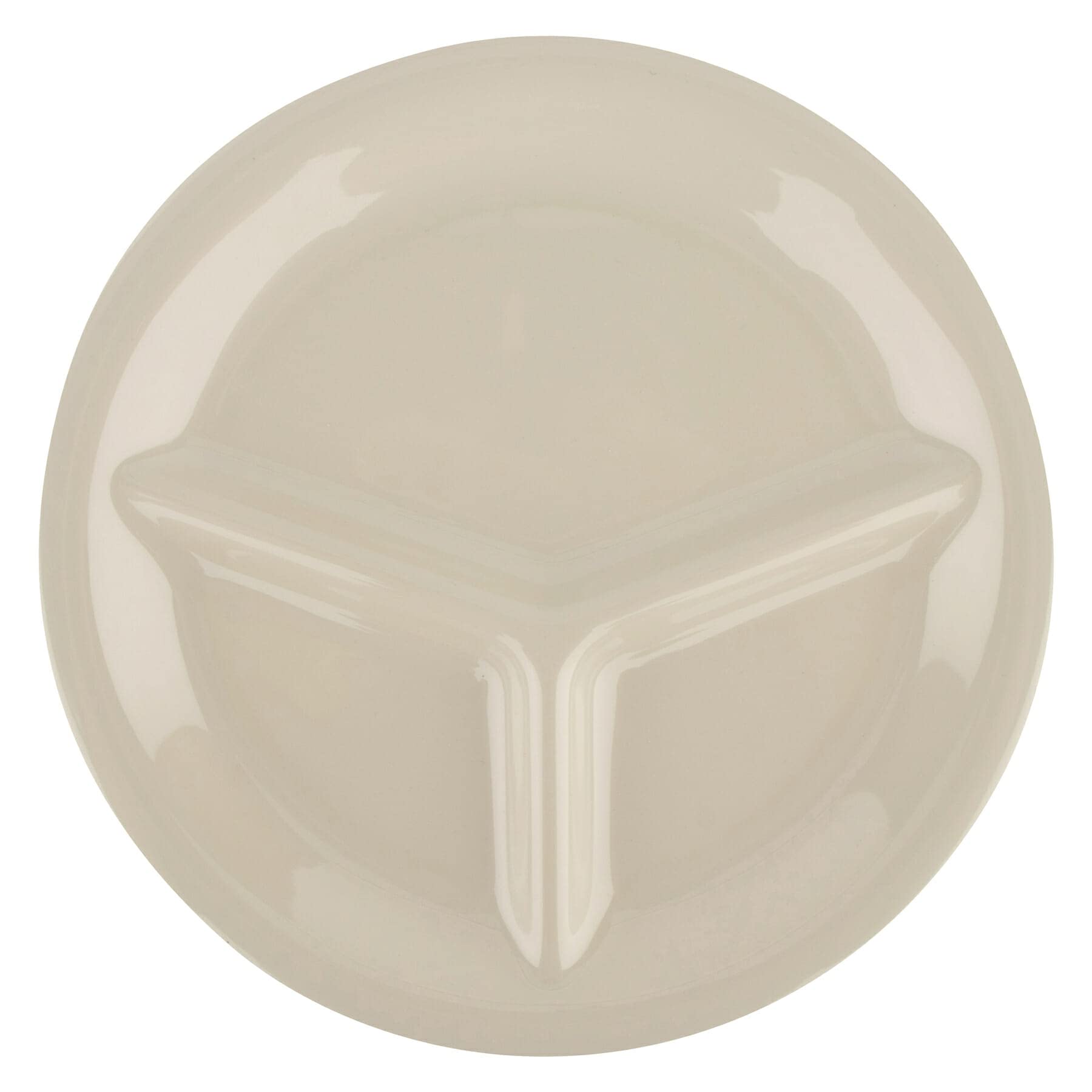 G.E.T. CP-10-DI Heavy-Duty 3-Section Plastic Plates, 10.25 Inch, Diamond Ivory - Set of 12 Durable Divided Plates for Catering, Parties, Picnics & School Lunches