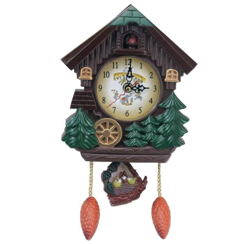 Vintage House Shape 8-Inch Cuckoo Clock with Bird Bell & Pendulum - Handcrafted Wall Clock for Living Room, Bedroom Decor | Perfect Home & Office Gift