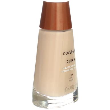 CoverGirl Clean Liquid Makeup Foundation - Ivory [105] 1 oz (Pack of 4) - Oil-Free, Lightweight Formula for Flawless Everyday Coverage | Perfect for Office, Date Night & Special Occasions