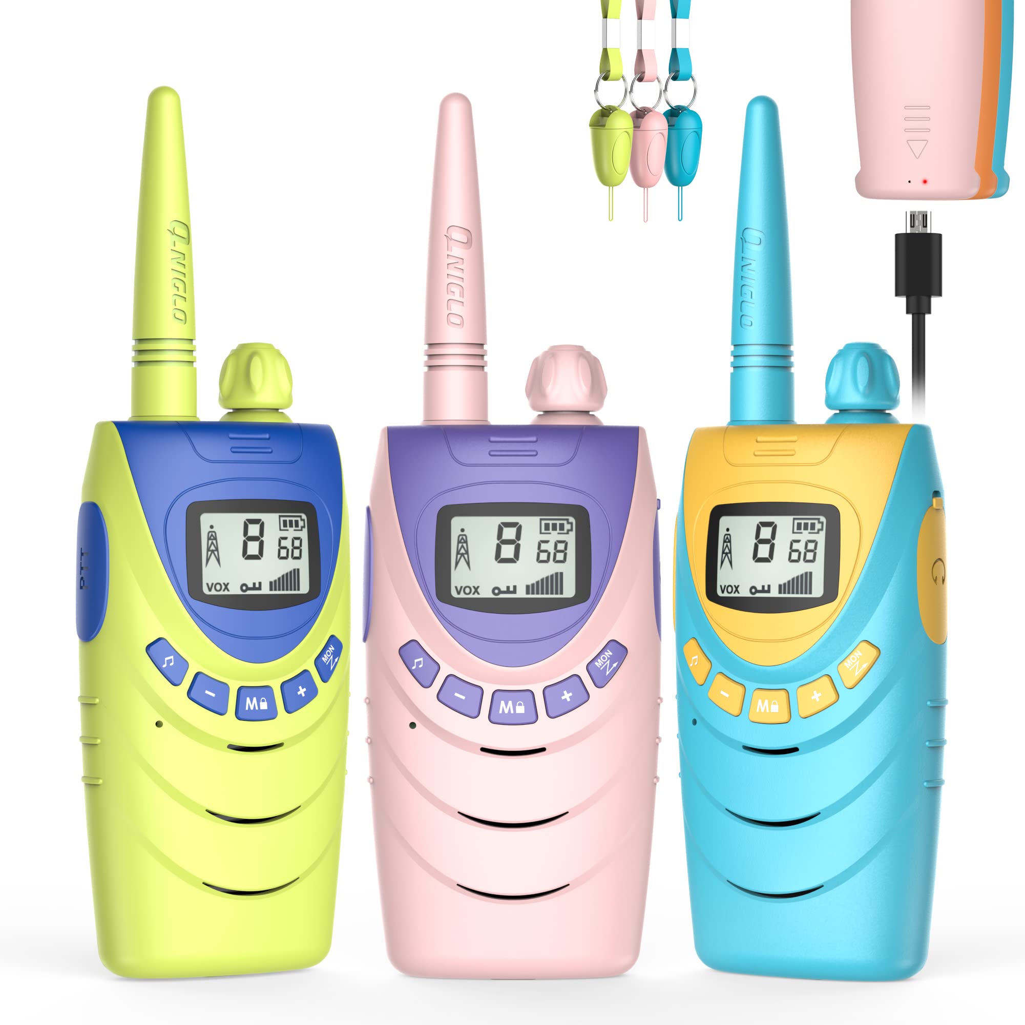 Rechargeable Long Range Walkie Talkies for Adults & Kids - 22 Channel Two Way Radios with Clear Sound, Perfect for Family Outdoor Activities, Camping, Hiking, and Emergency Communication - Ideal Christmas Gift for Boys & Girls Ages 3-12
