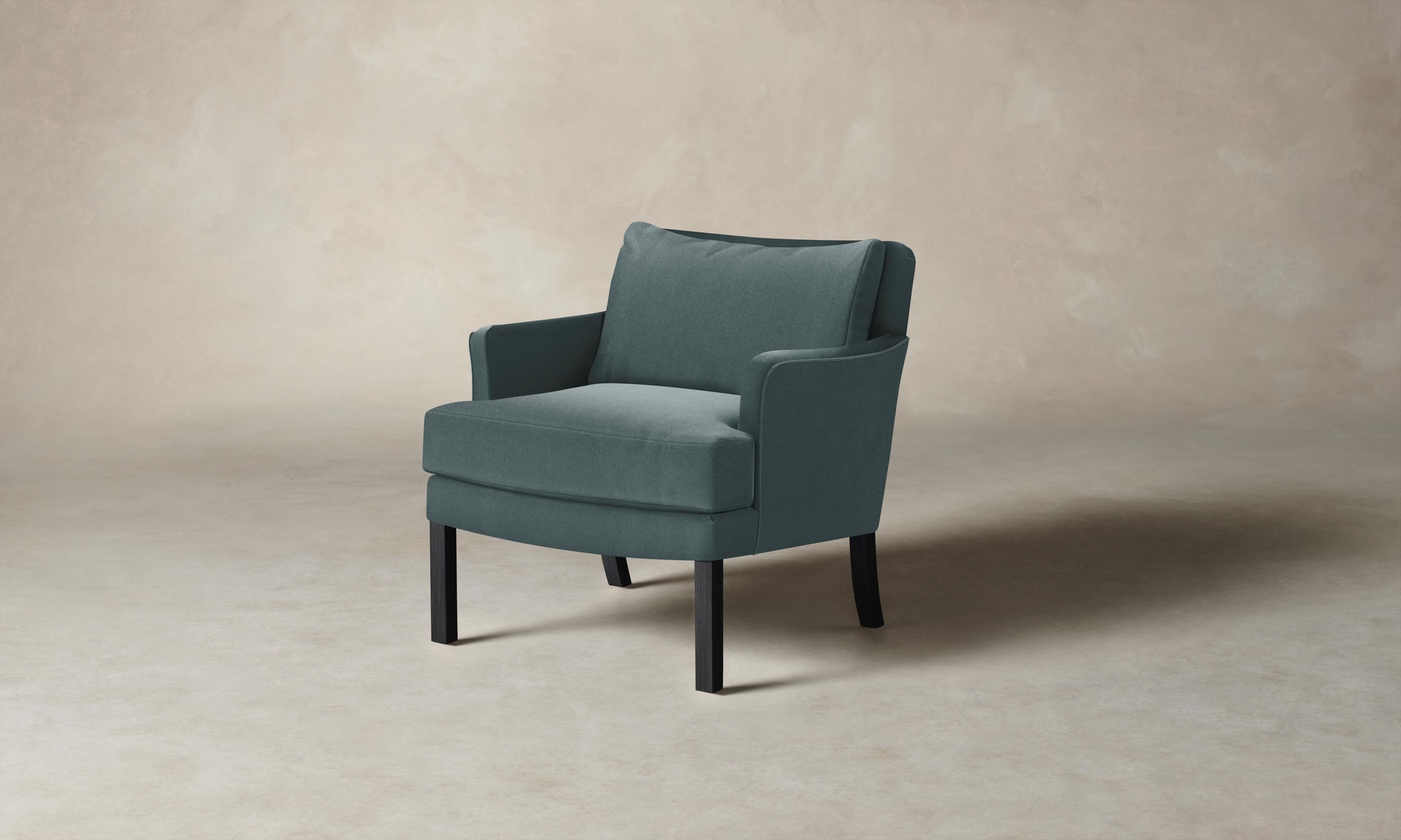 Kaye Chair - Premium Mohair Upholstered Slate Blue Accent Chair for Living Room, Bedroom & Office - Stylish & Comfortable Seating for Home Decor