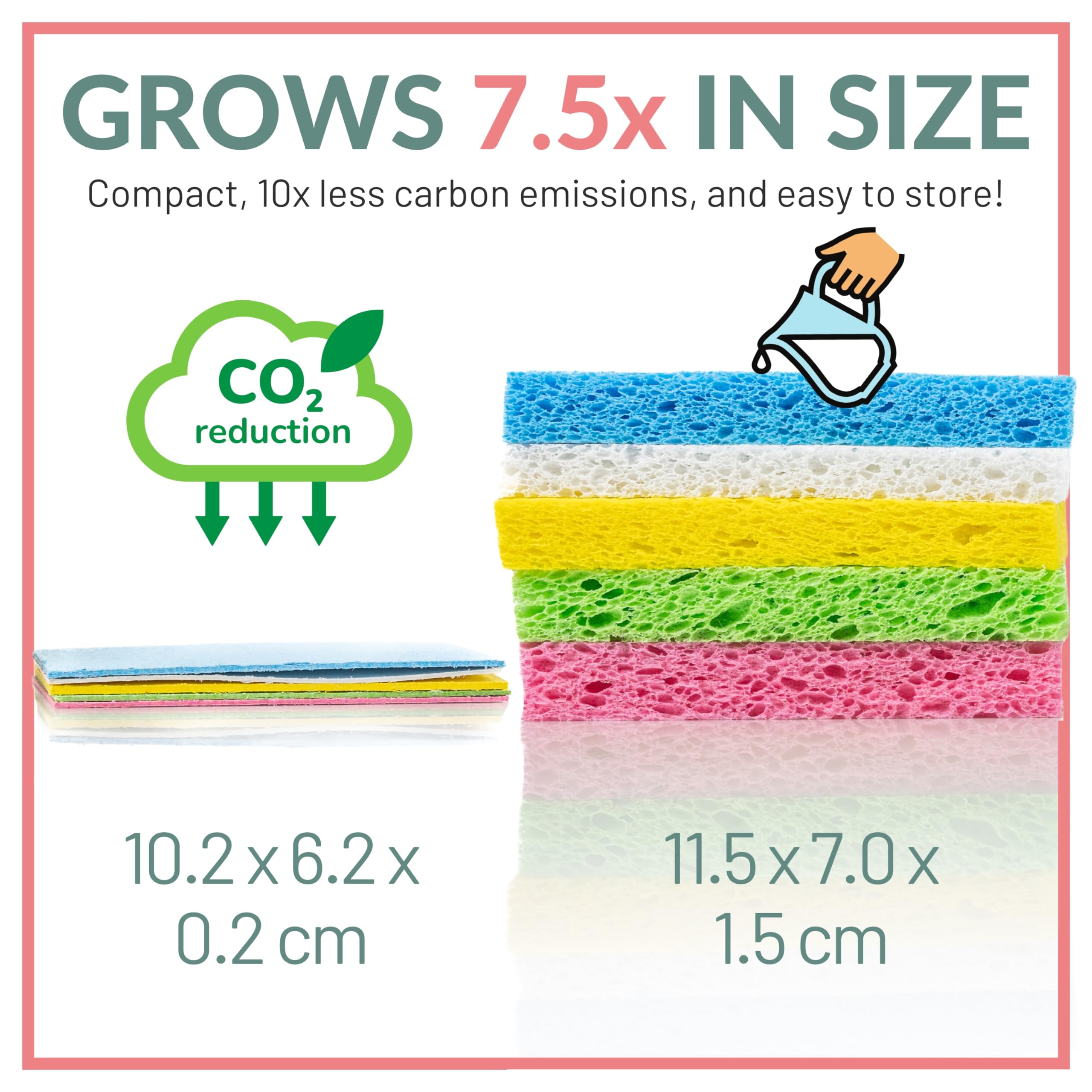 BioGo 30 Pack Compostable Pop-Up Sponges - Eco-Friendly Expanding Dish Sponges for Kitchen Cleaning | Plant-Based, Non-Scratch, Bulk Color Sponges | Perfect for Washing Dishes, Pots & Countertops