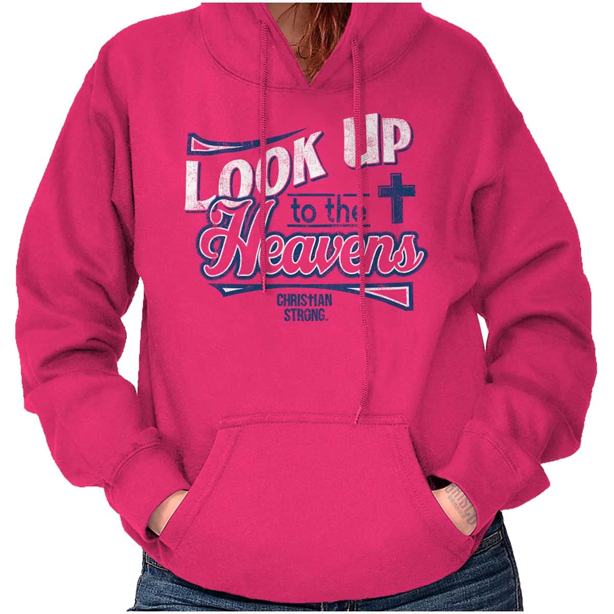 Christian Strong Redeemer Healer Lord Religious Hoodie Sweatshirt for Women - Faith-Inspired Comfort Wear for Church, Bible Study & Daily Devotion