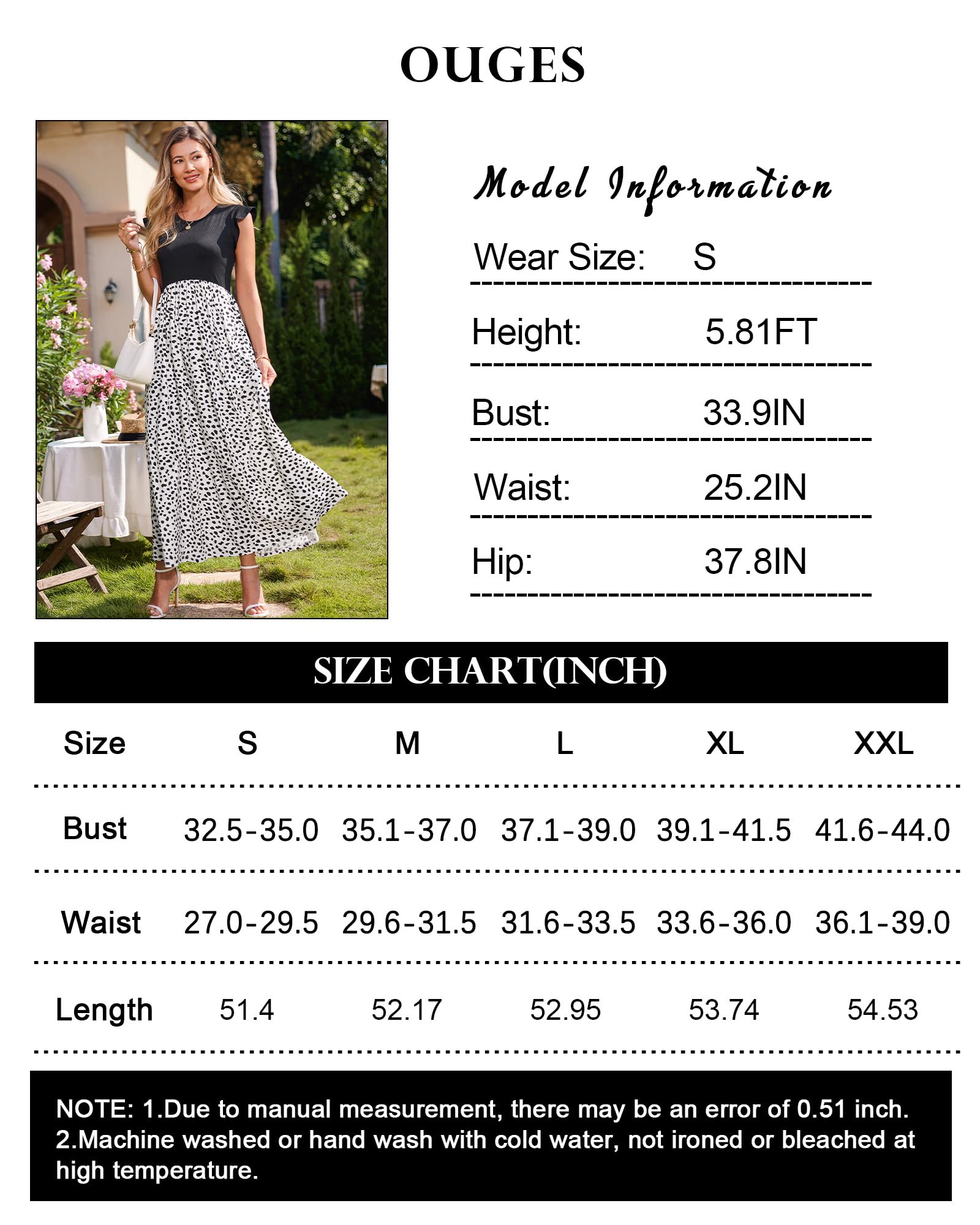 OUGES Women's Maternity Maxi Dress - Sleeveless Ribbed Summer Dress with Pockets for Pregnancy, Casual Outfits | Perfect for Beach, Vacation & Everyday Wear in Spring/Summer 2025