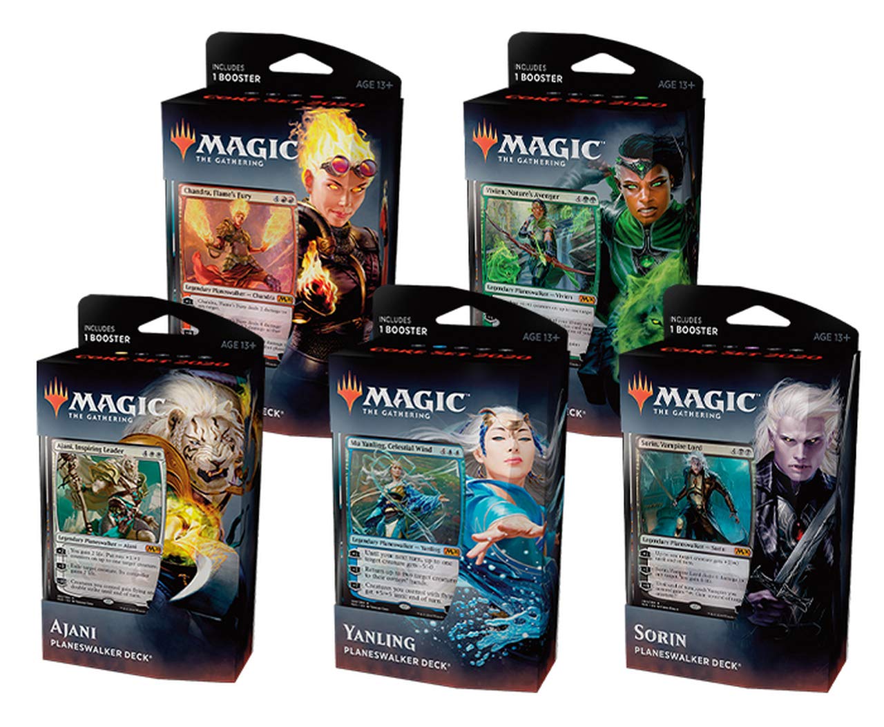 Magic The Gathering Core Set 2020 Planeswalker Decks - Complete Set of 5 MTG Decks for Beginners | Collectible Trading Card Game for Strategy & Battle Play
