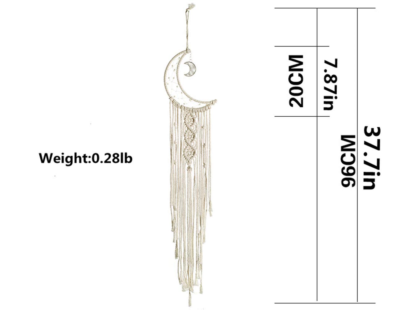 Handmade Boho Dream Catcher with Moon and Stars - Bohemian Wall Hanging for Bedroom Decor, Home Ornament, Festival Gift - Perfect for Nursery, Living Room & Meditation Spaces
