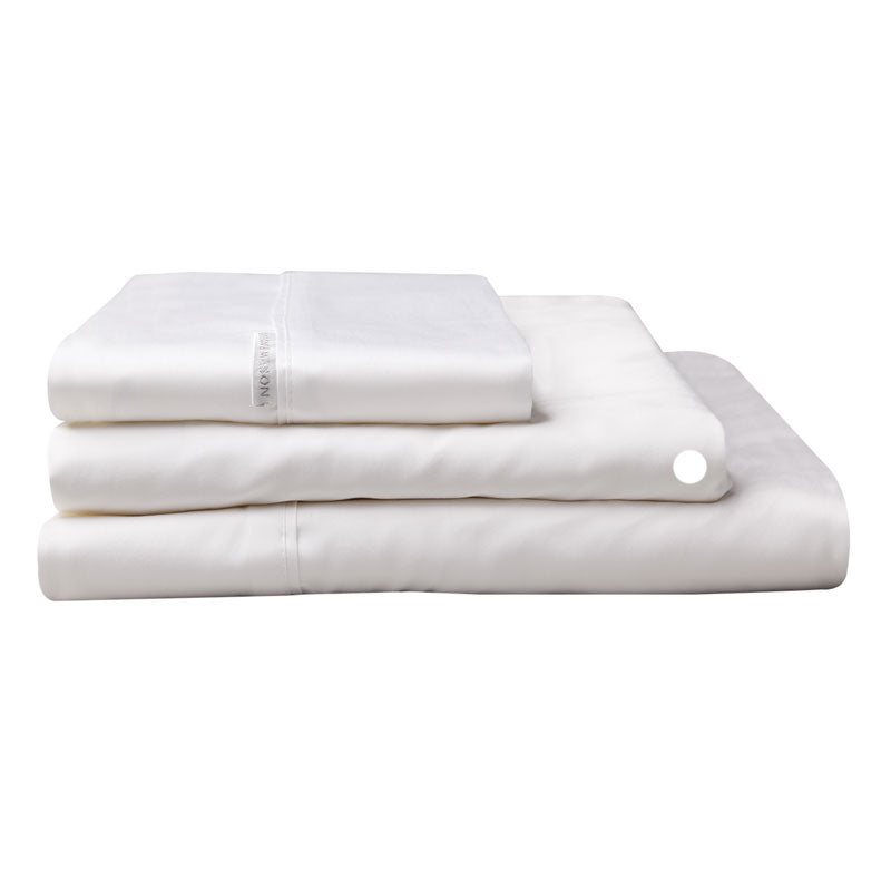 Premium 100% Egyptian Cotton Sateen Fitted Sheet - 400 Thread Count White Queen Size | Soft Luxury Bedding for Comfortable Sleep & Hotel-Style Bedroom Upgrade