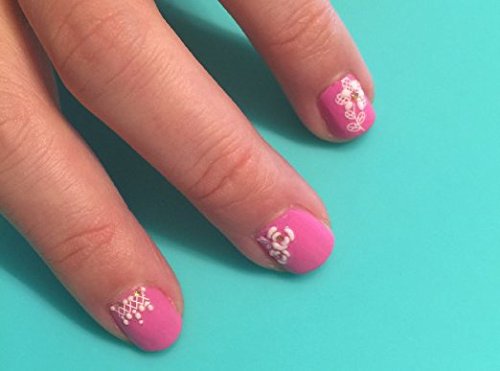 Wrapables Self-Adhesive Nail Art Stickers - 3D Nail Decals with Bows, Hearts & Flowers Design (6 Sheets/3 Styles) | Easy DIY Manicure for Parties, Weddings & Special Occasions