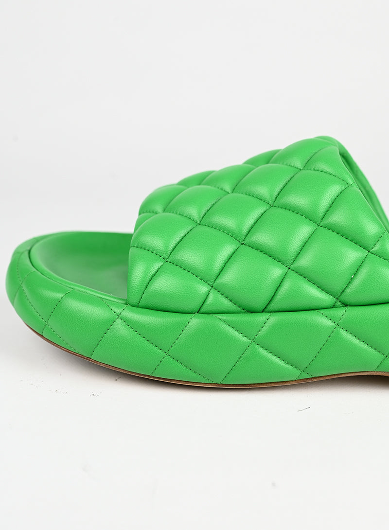 Bottega Veneta Green Leather Sandals Women's Size 39 - Perfect for Summer Vacations & Beach Getaways