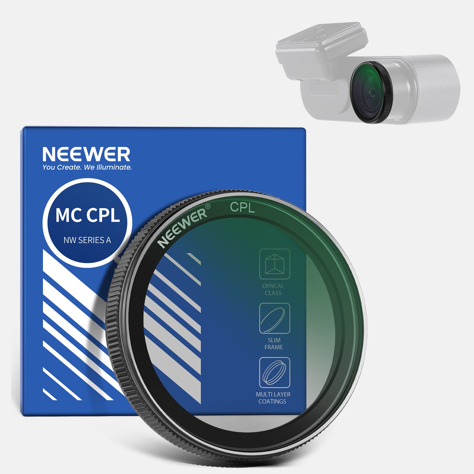 NEEWER CPL Lens Filter for VIOFO A229 A139 A139Pro T130 WM1 Dash Cam - Reduce Glare & Enhance Image Quality for Day & Night Driving