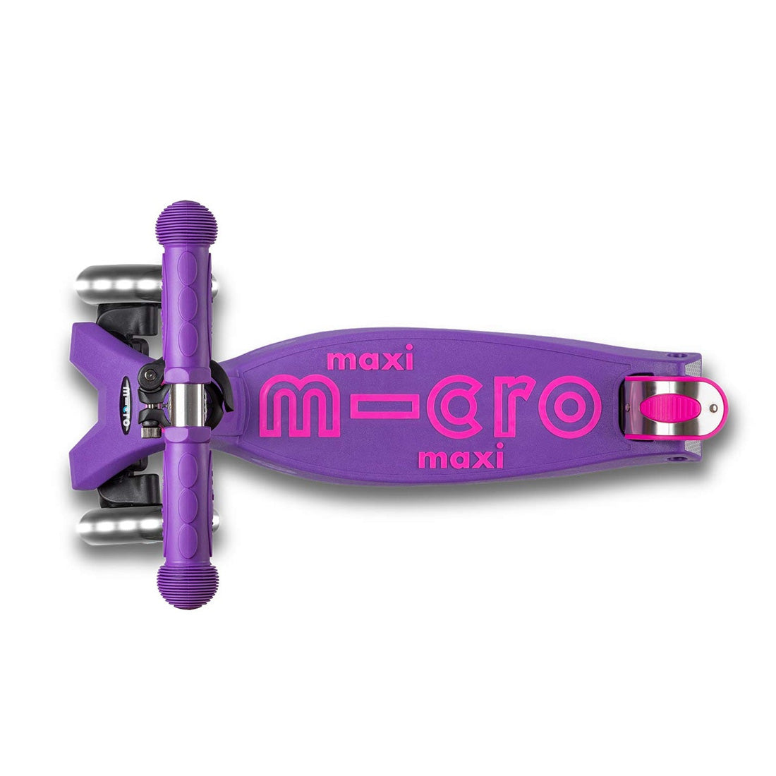 Micro Maxi Deluxe 3 Wheel LED Scooter for Kids - Purple Light Up Kick Scooter for Boys & Girls Ages 5-12 | Outdoor Play, Commuting to School, Neighborhood Fun