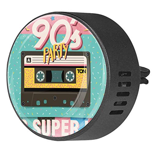 2 Pack Retro Tape Air Freshener for Office, Home & Car - 90's Super Hits Scented Aromatherapy Essential Oil Diffuser Locket Clip - Perfect for Cubicles, Bedrooms & Vehicles