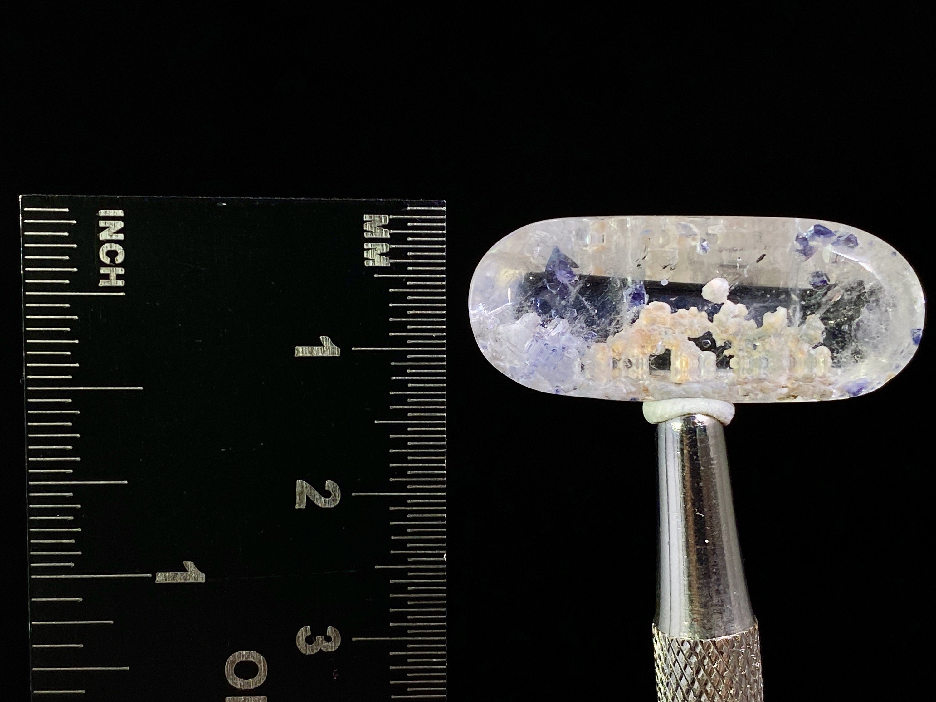 Fluorite in Clear Quartz Cabochon - Rare Gemstone for Jewelry Making, Healing Crystals (47494) - Perfect for Pendants, Rings & Spiritual Healing