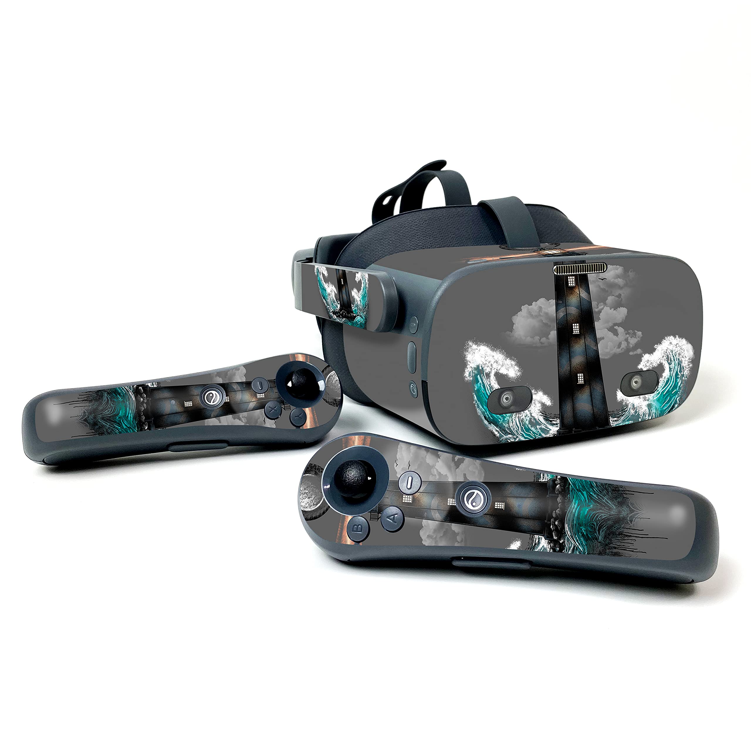 MightySkins Vinyl Decal Wrap Cover for Pico Neo 2 VR Headset - Wave Anchor Design | Protective & Durable Skin Compatible with Pico Neo 2 | Easy to Apply, Remove & Change Styles | Made in USA | Perfect for Gaming, VR Experiences & Personalization