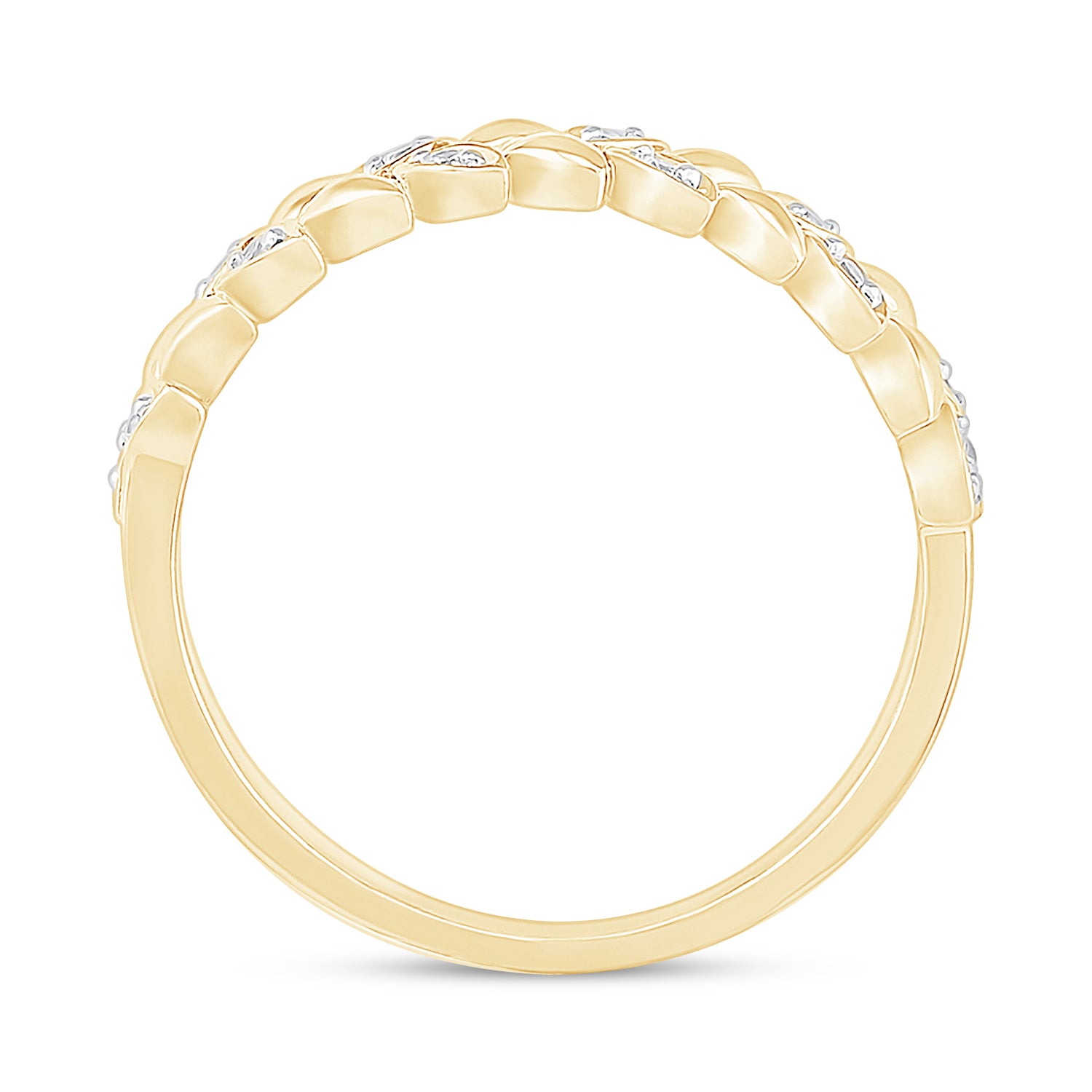 10k Solid Yellow Gold Diamond Vine Ring - Elegant Jewelry for Women, Perfect for Weddings, Anniversaries & Special Occasions