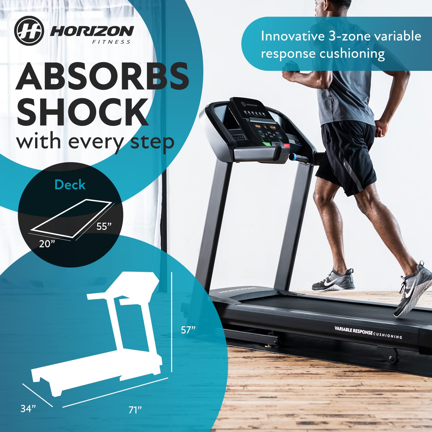 Horizon Fitness Folding Treadmill - Compact Home Gym Equipment for Running & Walking | Perfect for Small Spaces & Apartment Workouts