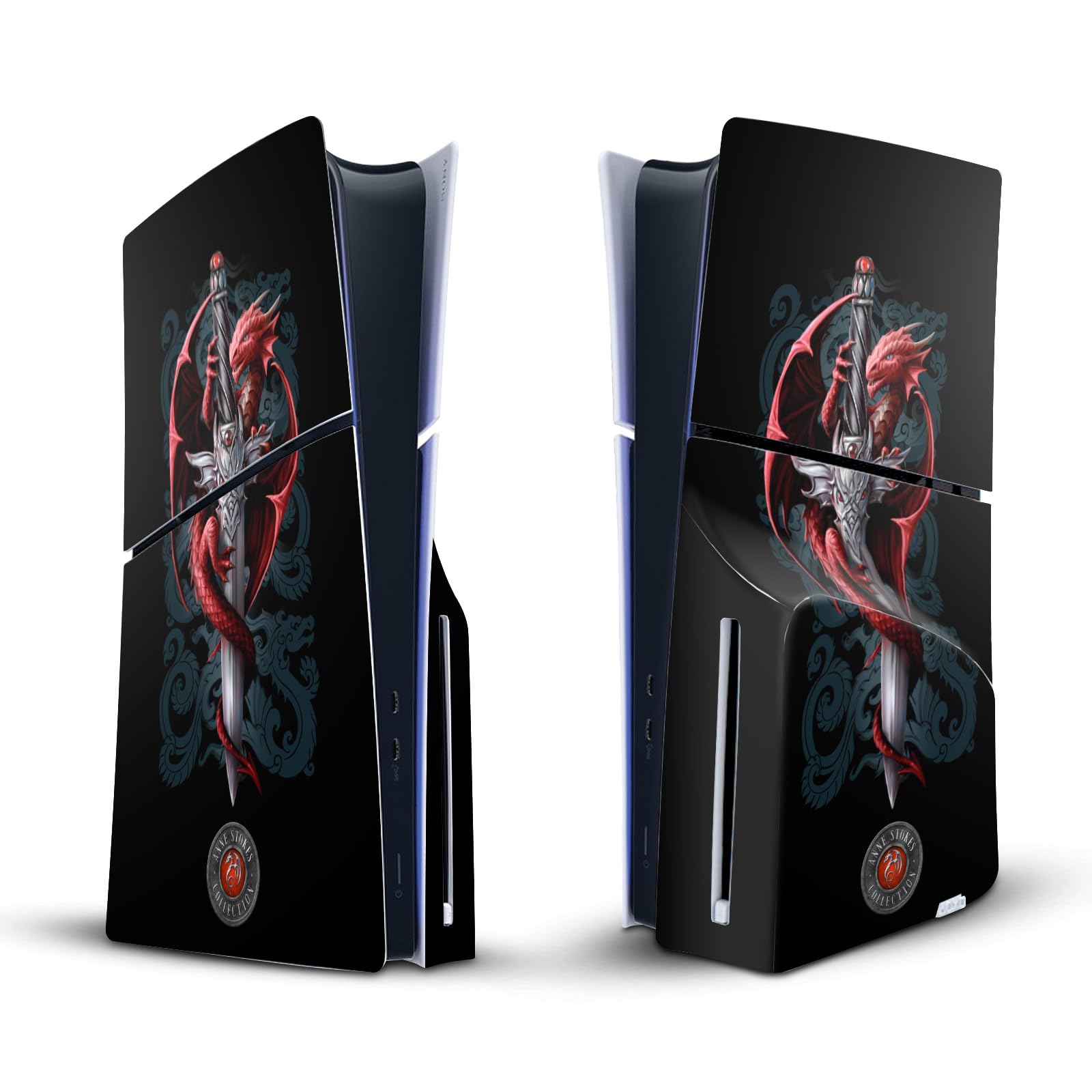 Official Anne Stokes Dragon Dagger Art Vinyl Sticker for Sony PlayStation 5 PS5 Slim/PRO Disc Edition - Gaming Skin Decal for Enhanced Console Protection & Style | Perfect for Gamers & Collectors
