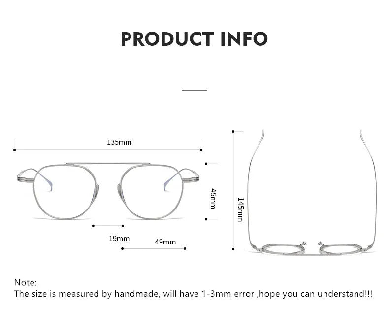 Aimee Unisex Full Rim Oval Browline Titanium Eyeglasses Frame 9503 - Lightweight & Durable for Work, Reading & Fashion