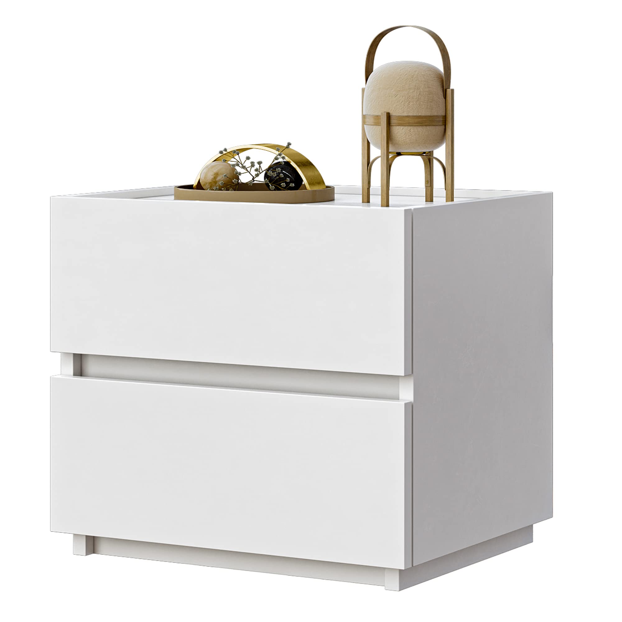 Furtble Stackable 2-Drawer Dresser - White Modern Storage Cabinet for Bedroom, Closet & Entryway | Small Nightstand with Drawers, Space-Saving Chest of Drawers (15.8 Inch) - Perfect for Apartments, Dorms & Small Spaces
