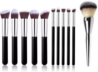 Professional Makeup Brush Set - 11 Piece Foundation, Blush, Eye & Face Brushes for Liquid, Powder & Cream Cosmetics | Stainless Steel Handle | Perfect for Makeup Artists & Beauty Enthusiasts | Salon, Home & Travel Use