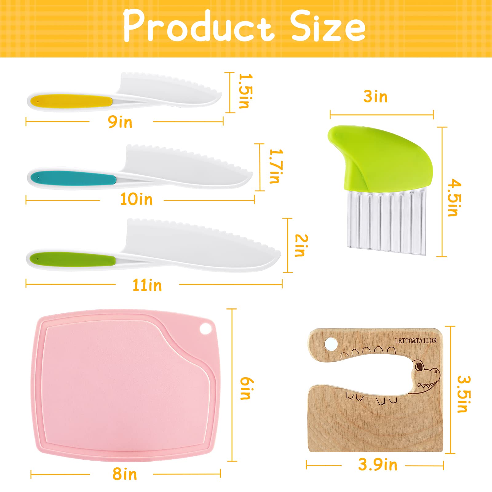 24-Piece Kids Kitchen Knife Set with Wooden Knives & Cutting Boards - Safe Vegetable Cutting Shapes for Toddlers 2+ | Perfect Christmas & Birthday Gift | Fun Pretend Play & Early Cooking Skills Development
