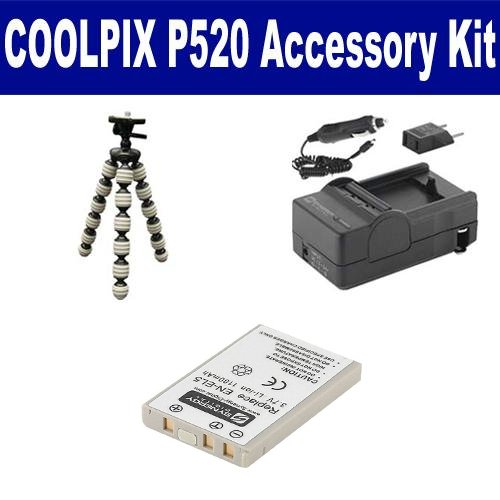 Nikon Coolpix P520 Digital Camera Accessory Kit with SDM-136 Charger, GP-22 Tripod & SDENEL5 Battery - Perfect for Travel, Vlogging & Photography Enthusiasts