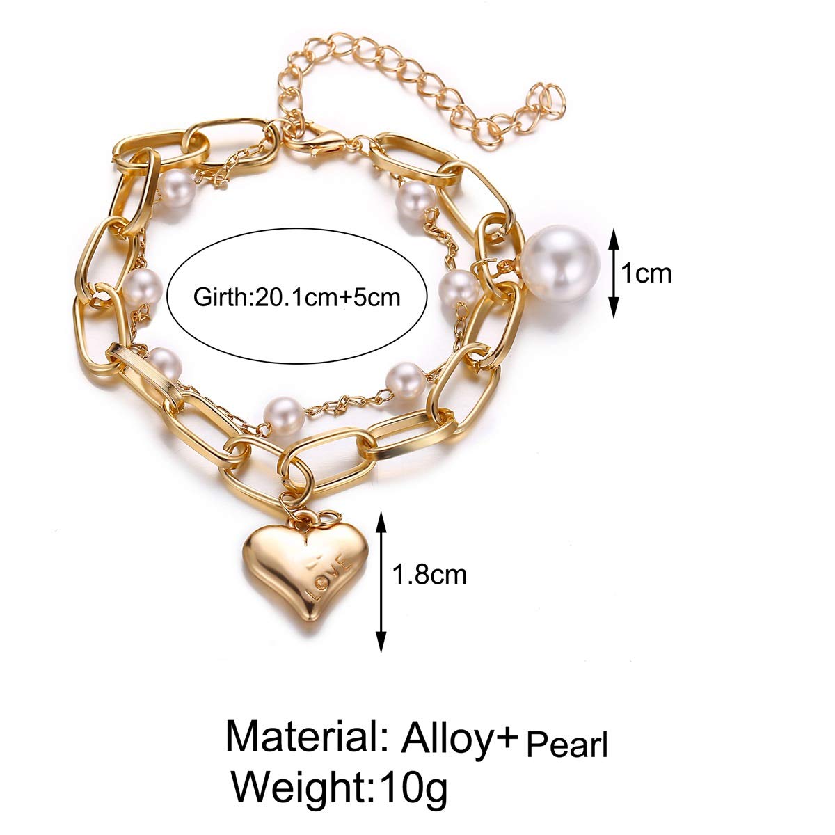 Shining Diva Fashion Gold Plated Charm Bracelet for Women & Girls - Elegant Adjustable Jewelry Gift for Birthday, Anniversary & Special Occasions (RR14531B)