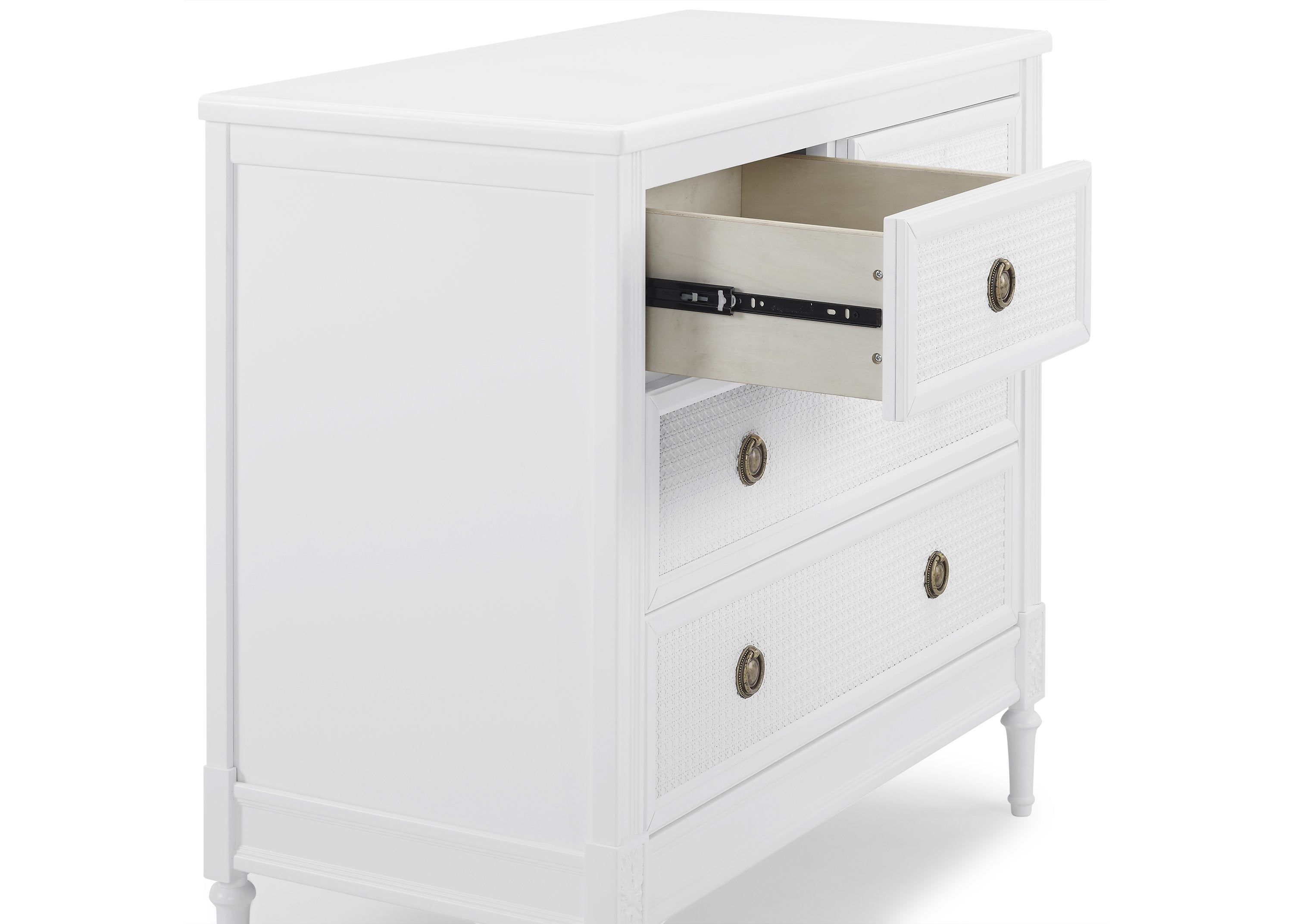 Madeline 4 Drawer Dresser with Changing Top - White Nursery Dresser with Changing Table for Baby Room Organization & Storage - Perfect for Newborn Essentials & Toddler Clothes
