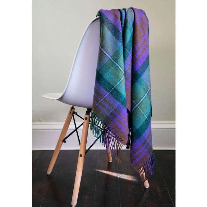 Premium Isle of Skye Tartan Lambswool Blanket - Soft Scottish Wool Throw for Sofa, Bed & Travel - Cozy Home Decor & Gift Idea