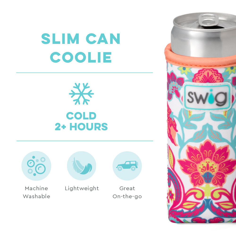 Flourish Slim Can Coolie - Insulated Can Holder for Beer, Soda & Beverages - Perfect for BBQs, Parties & Outdoor Events