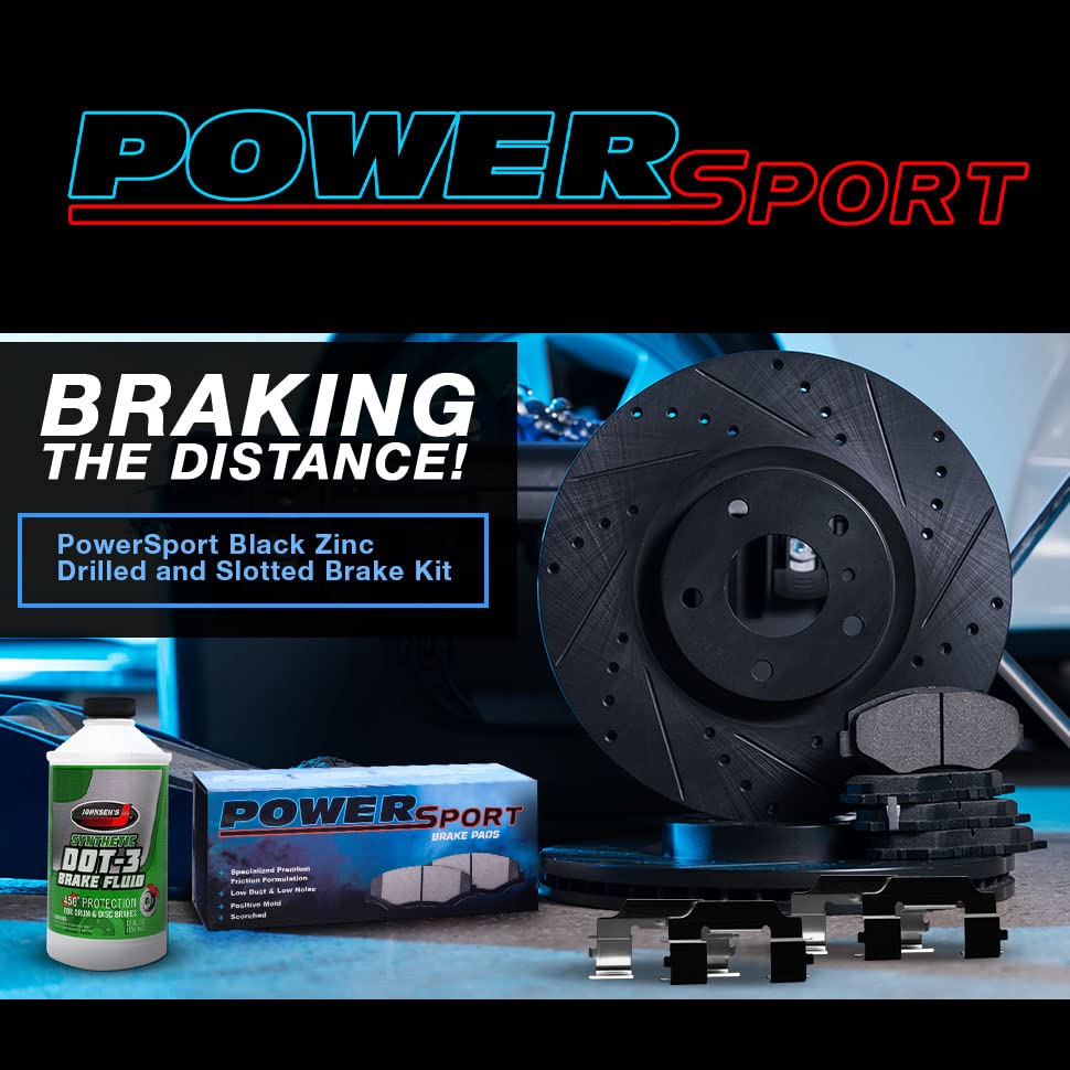 Premium Power Sport Front & Rear Brake Pads and Rotors Kit - Heavy Duty Braking System with Hardware (BBCC.48000.44) - Perfect for ATV, UTV, Motorcycle & Off-Road Vehicle Maintenance