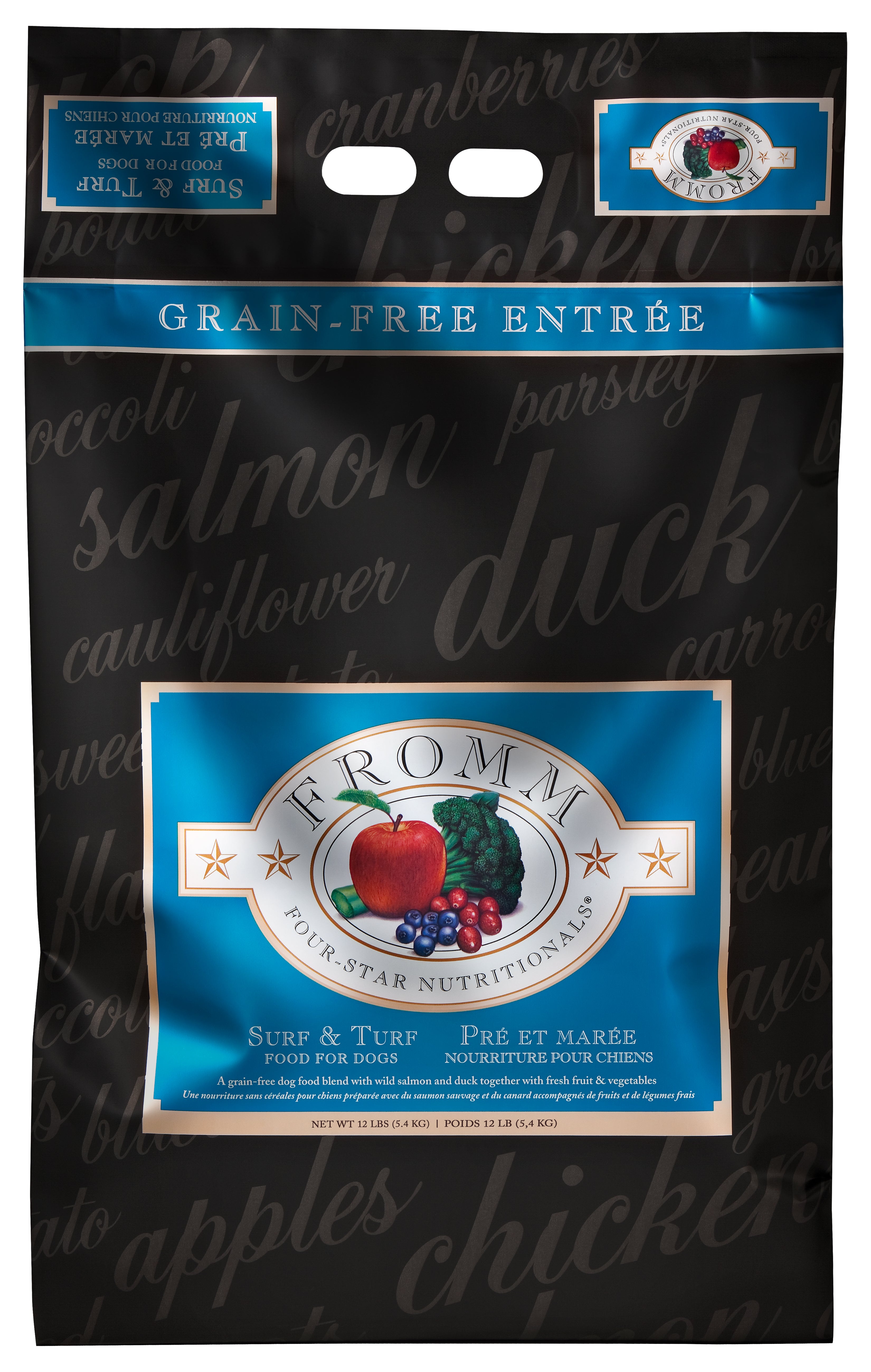 Fromm Four Star Grain Free Dry Dog Food - Surf & Turf Recipe - High Protein, Natural Ingredients for Adult Dogs - Perfect for Active Pets & Sensitive Stomachs