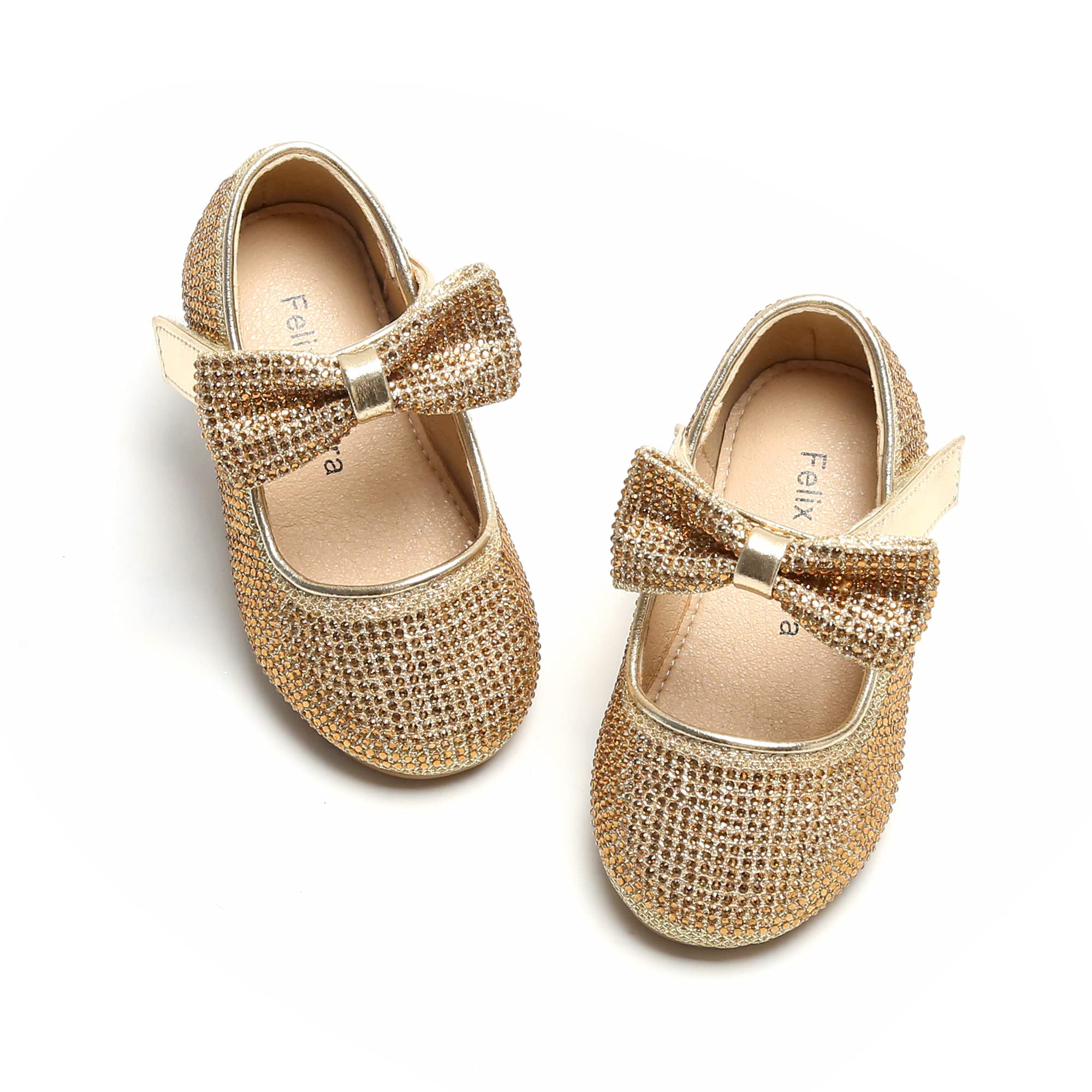 Felix & Flora Toddler Flower Girl Shoes - Girls Ballet Flats for Wedding, Party & School | Comfortable & Stylish Toddler Dress Shoes for Special Occasions