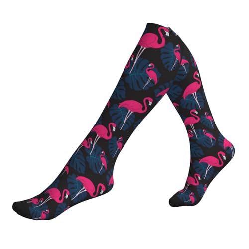 Pink Flamingo Green Leaves