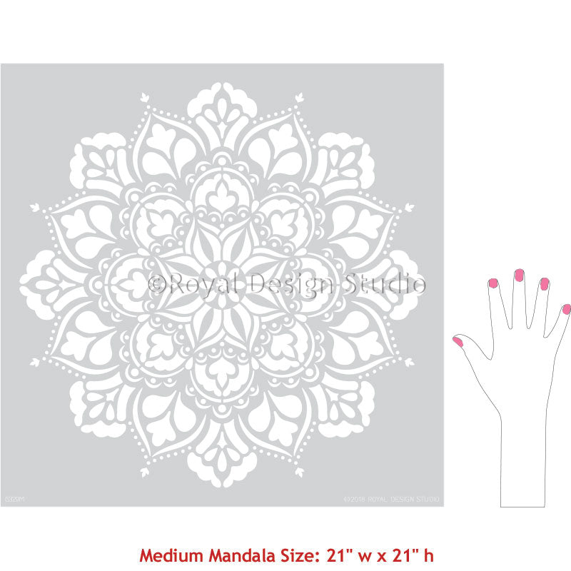 Ananda Mandala Stencil - Reusable DIY Painting Template for Wall Art, Fabric, Wood & Canvas - Perfect for Home Decor, Yoga Studios, Meditation Spaces & Spiritual Crafts