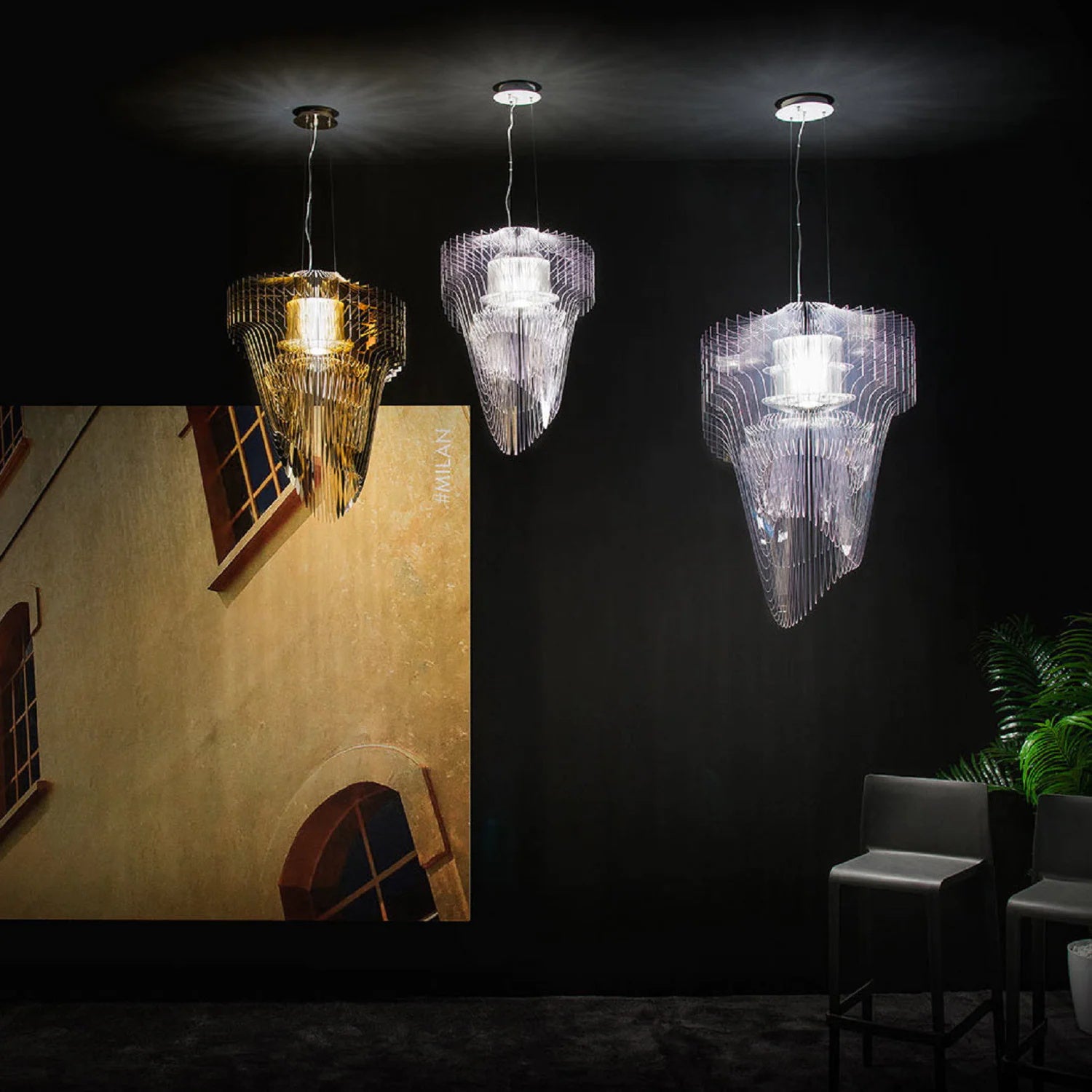 Aria Gold Suspension Lamp - Modern Hanging Pendant Light for Dining Room, Kitchen Island & Bedroom Decor