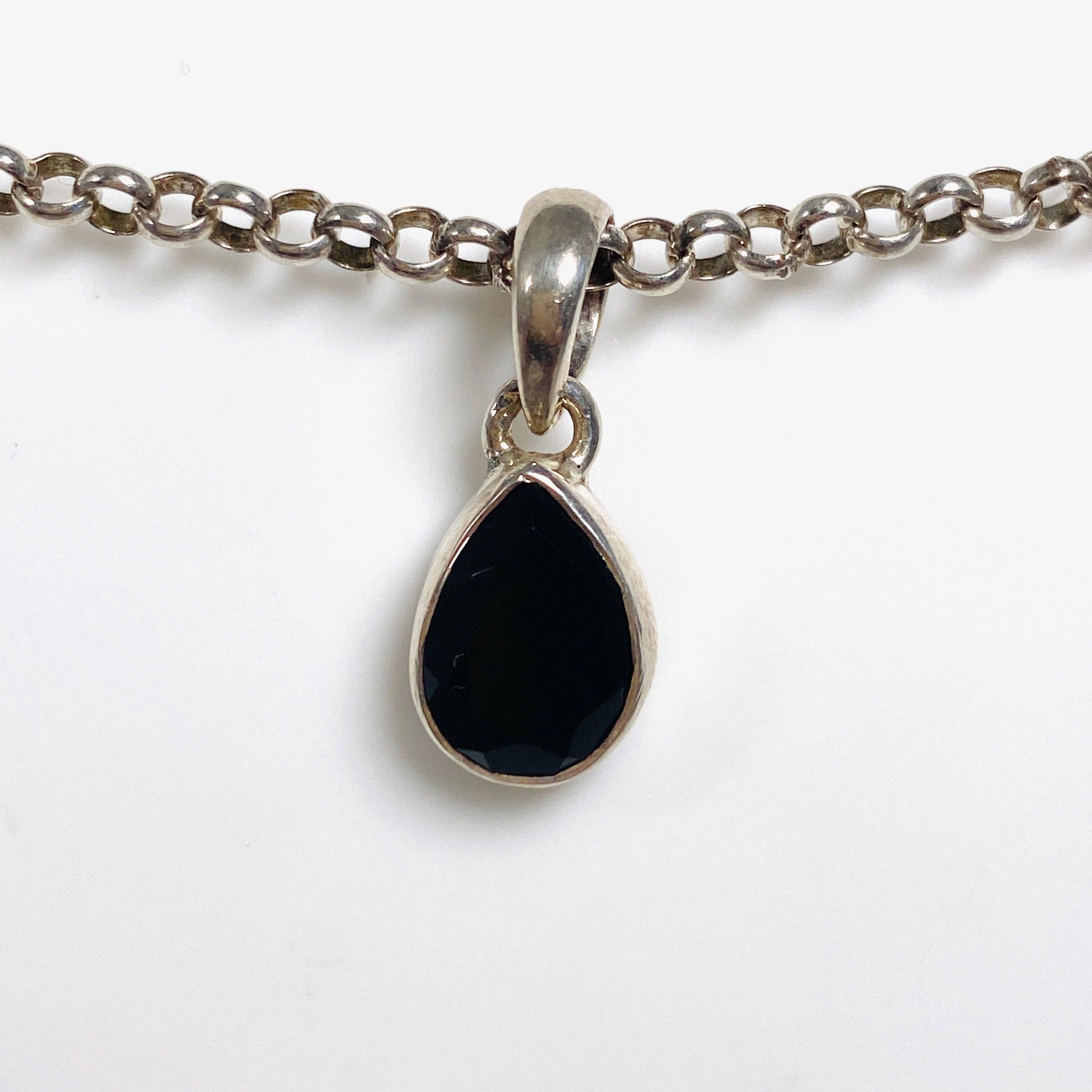 Elegant Petite Teardrop Faceted Pendant Necklace G2126T - Perfect for Daily Wear, Date Nights & Special Occasions