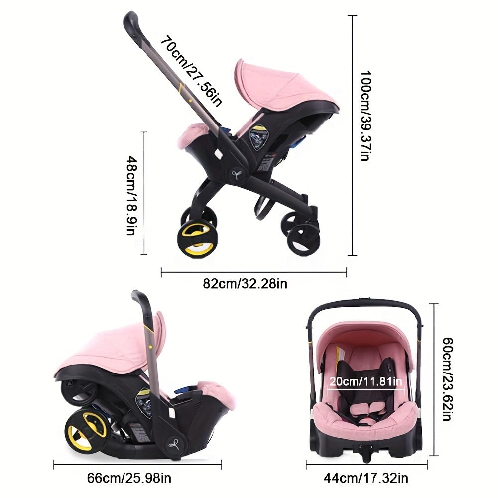 Premium Lightweight Folding Baby Stroller - Compact Travel Stroller for Newborns & Toddlers - Easy One-Hand Fold, Smooth Maneuverability - Ideal for Shopping Malls, Airports, Parks & Daily Walks (Pink) - Perfect Gift for New Parents & Caregivers