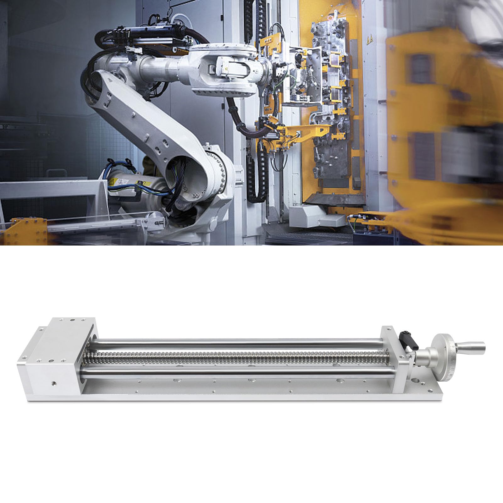 Linear Guide Rail Manual Slide Actuator 0.63-15.75 Inch Travel with Aluminum Support Shaft for CNC Milling Machine, Lathe & Machine Tools | DIY CNC Projects, Woodworking & Metalworking Applications