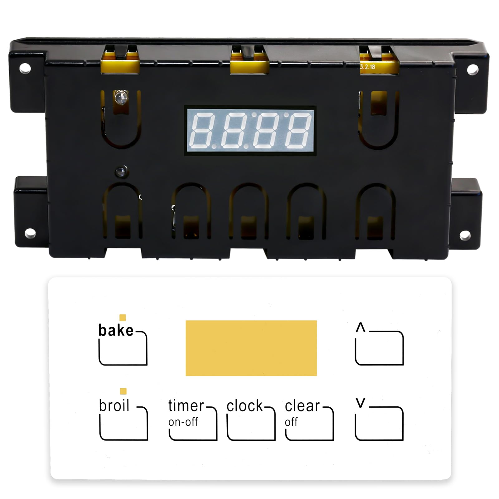 Apzte Oven Range Stove Clock Control Board Replacement - Compatible with Frigidaire 316455400 & Sears 5304518660 - White Digital Timer for Kitchen Appliance Repair - Perfect for Baking, Cooking & Daily Meal Prep