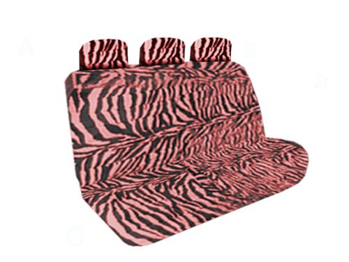 Universal-Fit Animal Print Car Seat Covers with 3 Headrest Covers - Pink Zebra Pattern for Cars, Trucks & SUVs - Stylish & Protective Interior Upgrade for Pet Owners & Families