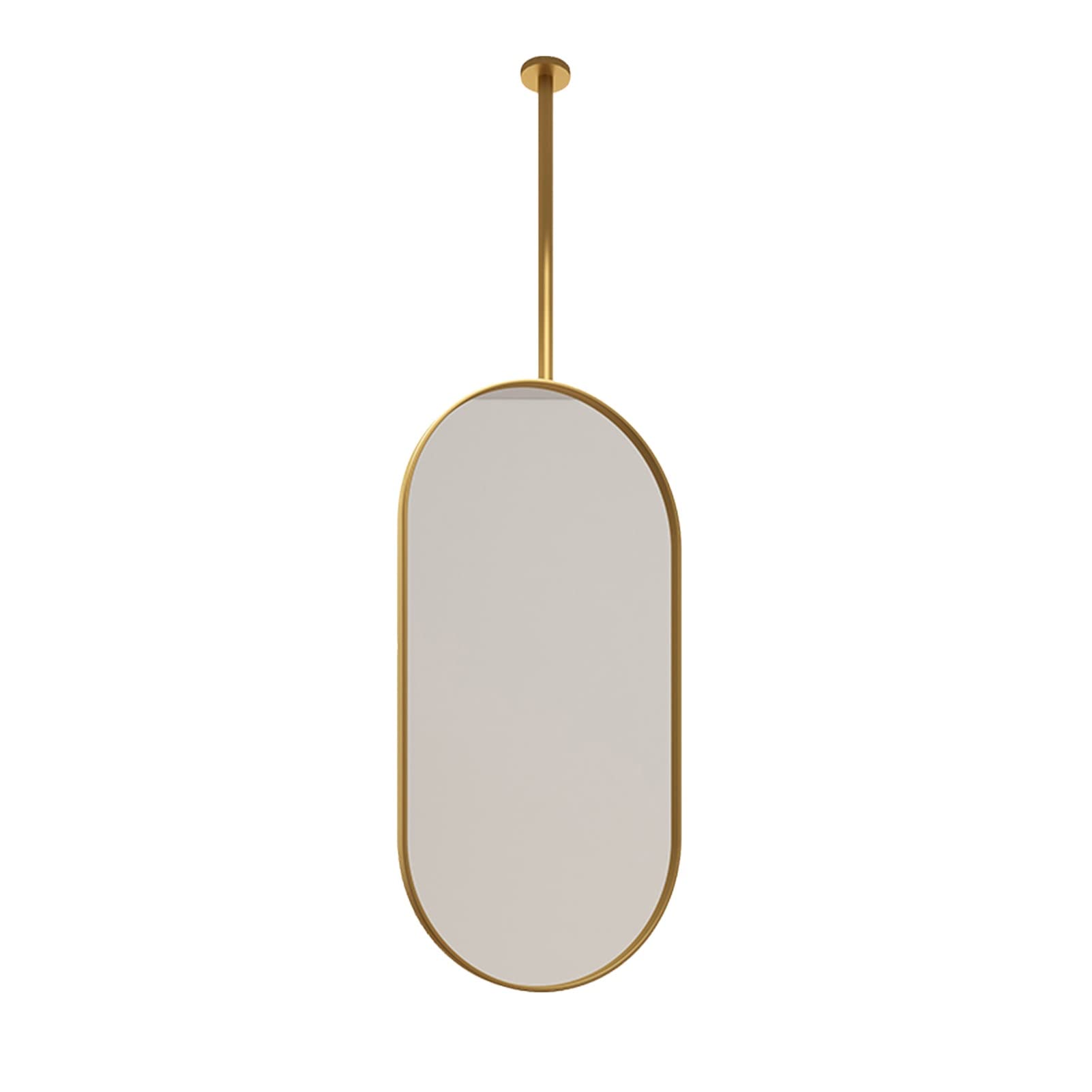 Gold Ceiling Mounted Mirror Hanging Rod - 40cmx60cm Clear Floating Bathroom Vanity Mirror for Home & Hotel Decor, Makeup & Decorative Use